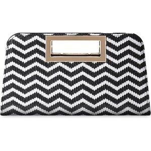 🆕Women’s Orange Vegan Leather Cut-Out Handle Evening Crossbody Shoulder Bag